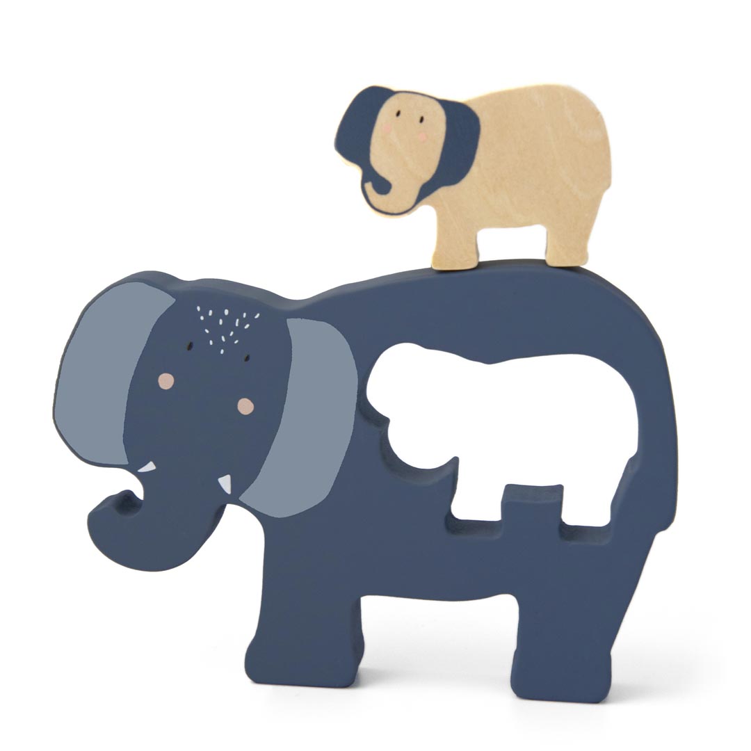 Houten babypuzzel - Mrs. Elephant
